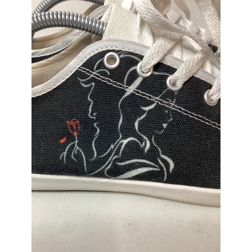 Womens Sneakers Low Top Canvas Beauty & the Beast Print Casual Shoes‎ - Picture 8 of 10